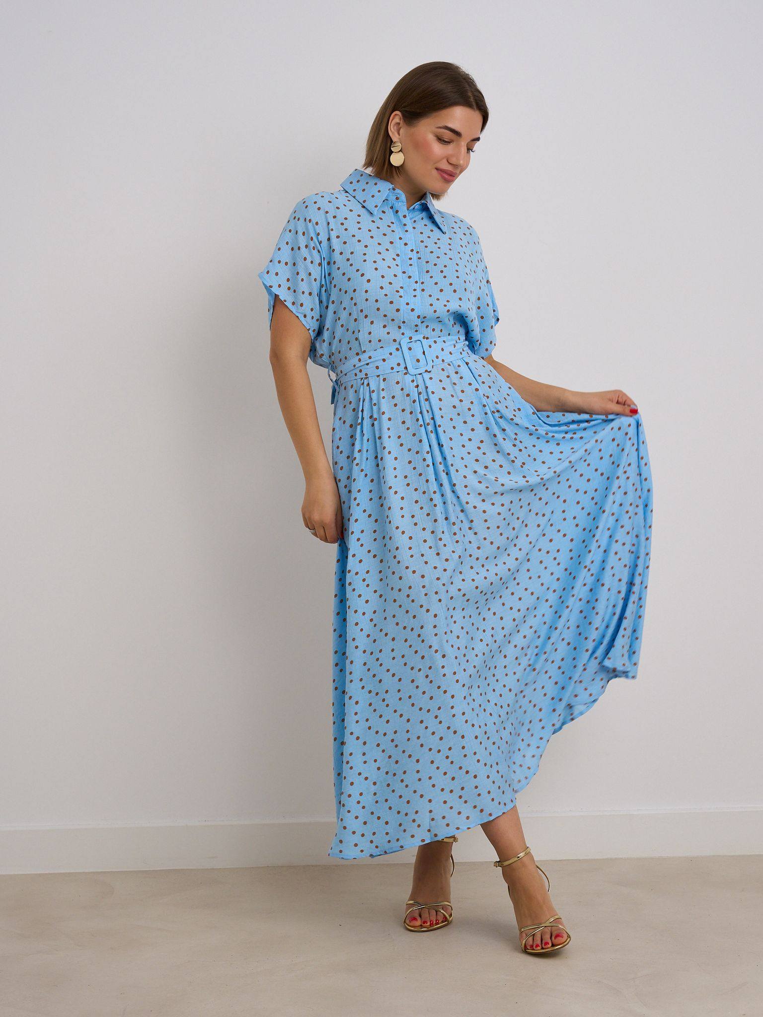 Blue Polka dot dress