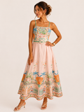 Tropical Print Dress Peach