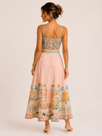 Tropical Print Dress Peach
