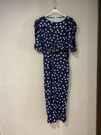 Marc Angelo Navy Polka-Dot Midi Dress