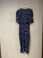 Marc Angelo Navy Polka-Dot Midi Dress