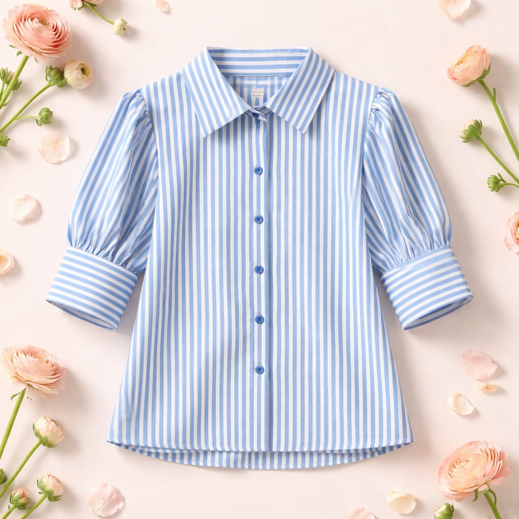 Blue and White Striped Shirt