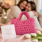 Pink Crochet-Style Handbag