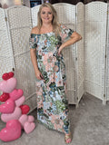 Floral off-the-shoulder maxi dress