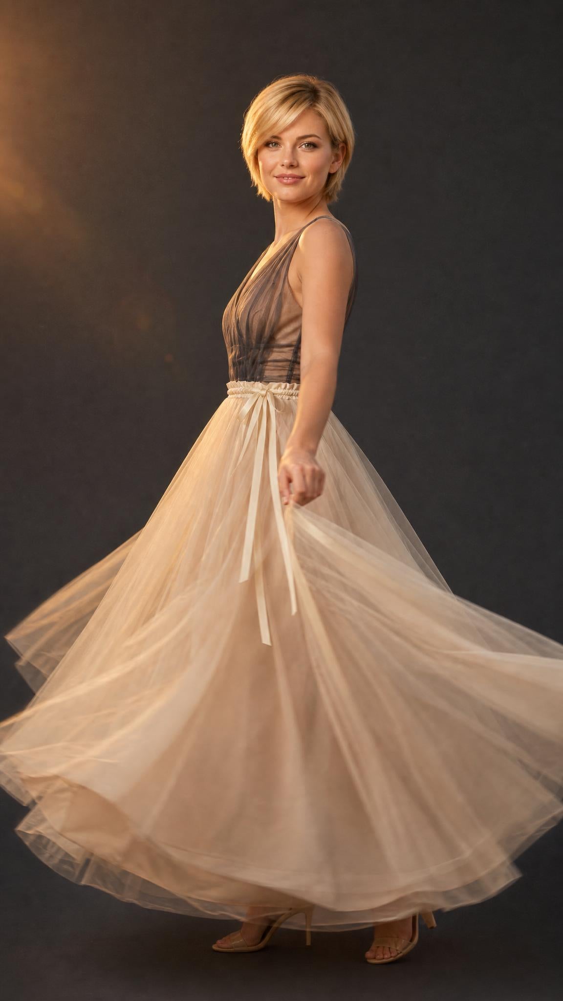 Kyla Tulle Champaign Skirt YR/0019