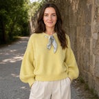 Milo’s Paris Yellow Ribbon-Neck Jumper