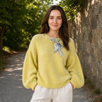Milo’s Paris Yellow Ribbon-Neck Jumper