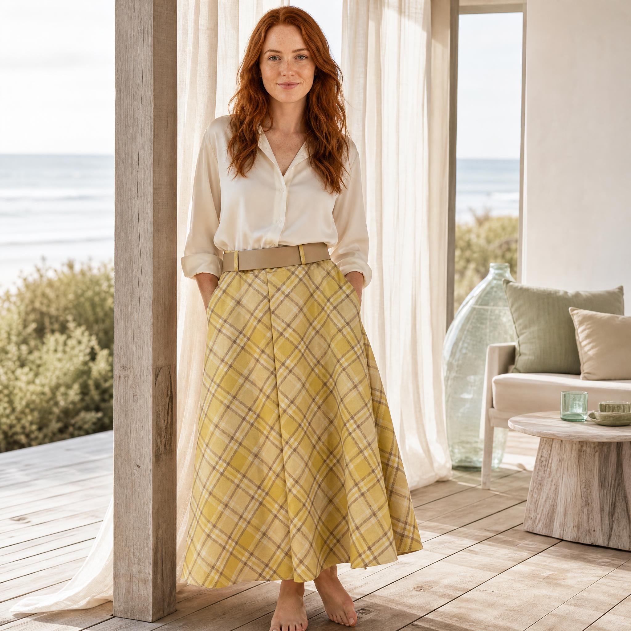 Latino Italy Yellow Tartan Skirt YR/0023