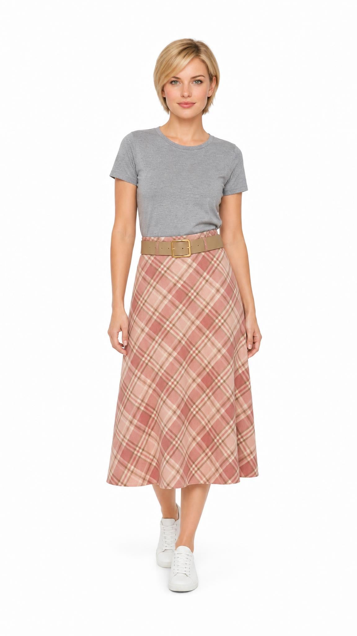 Latino Italy Pink Tartan Skirt YR/0022