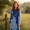 Marc Angelo Blue Pleated Pattern Dress Code: YR/0017