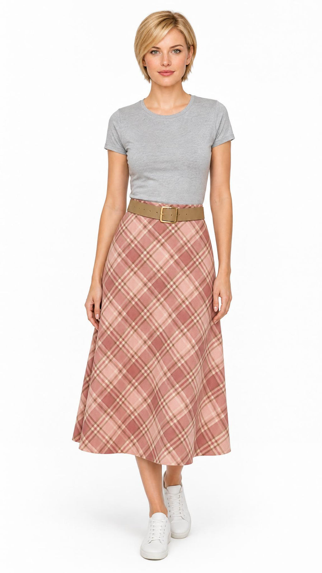 Latino Italy Pink Tartan Skirt YR/0022