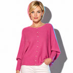 Pink Pearl-Effect Button Cardigan