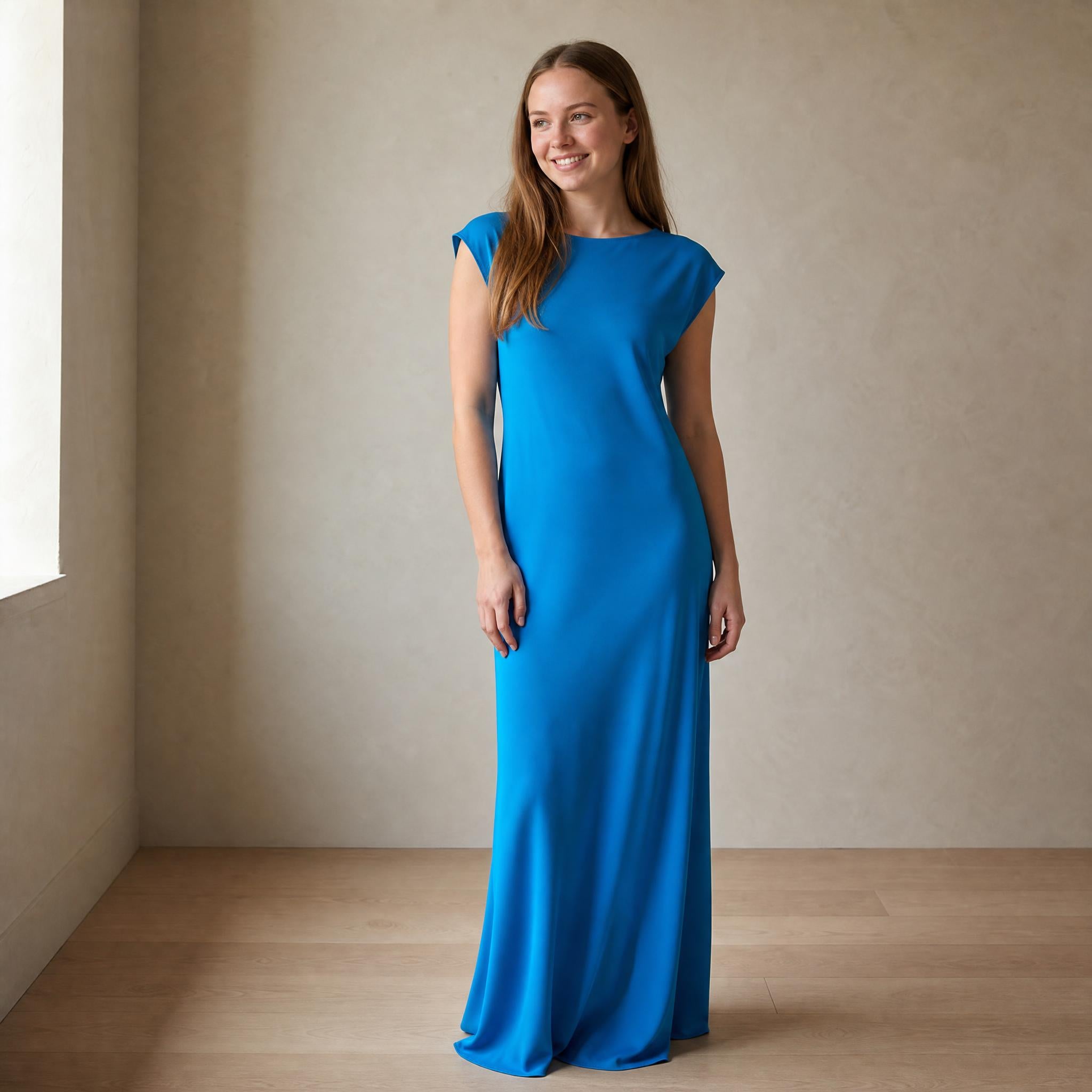 Saint Maine Blue Satin Dress   YR/0016