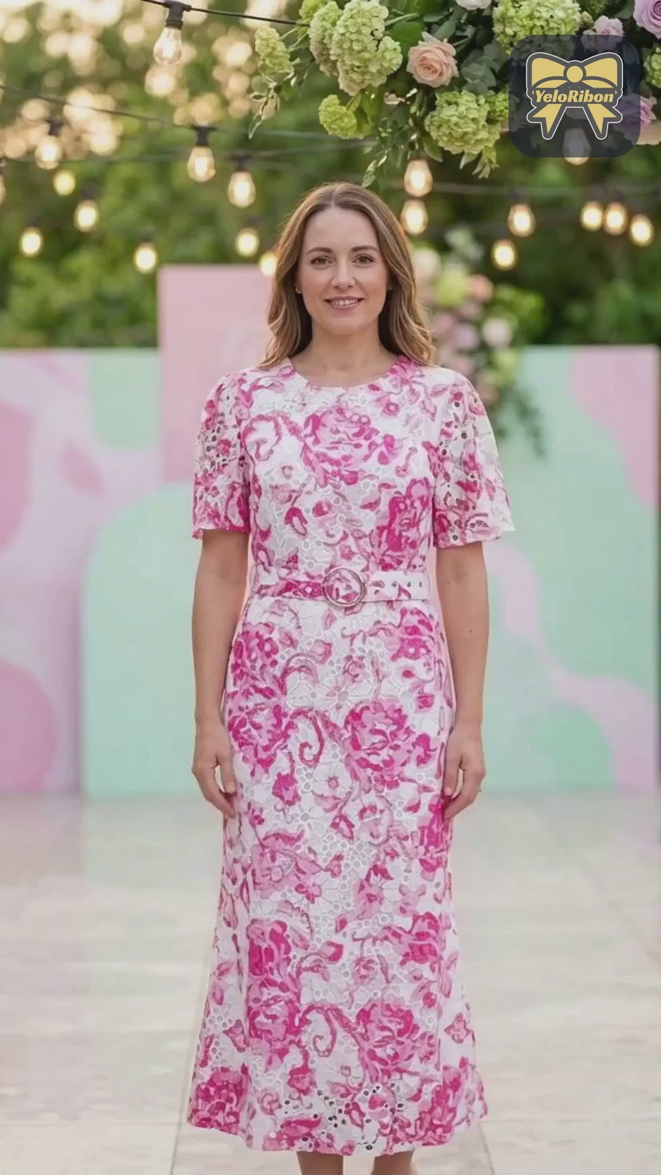 Marc Angelo Pink Flower Dress