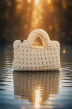 Cream Crochet-Style Handbag